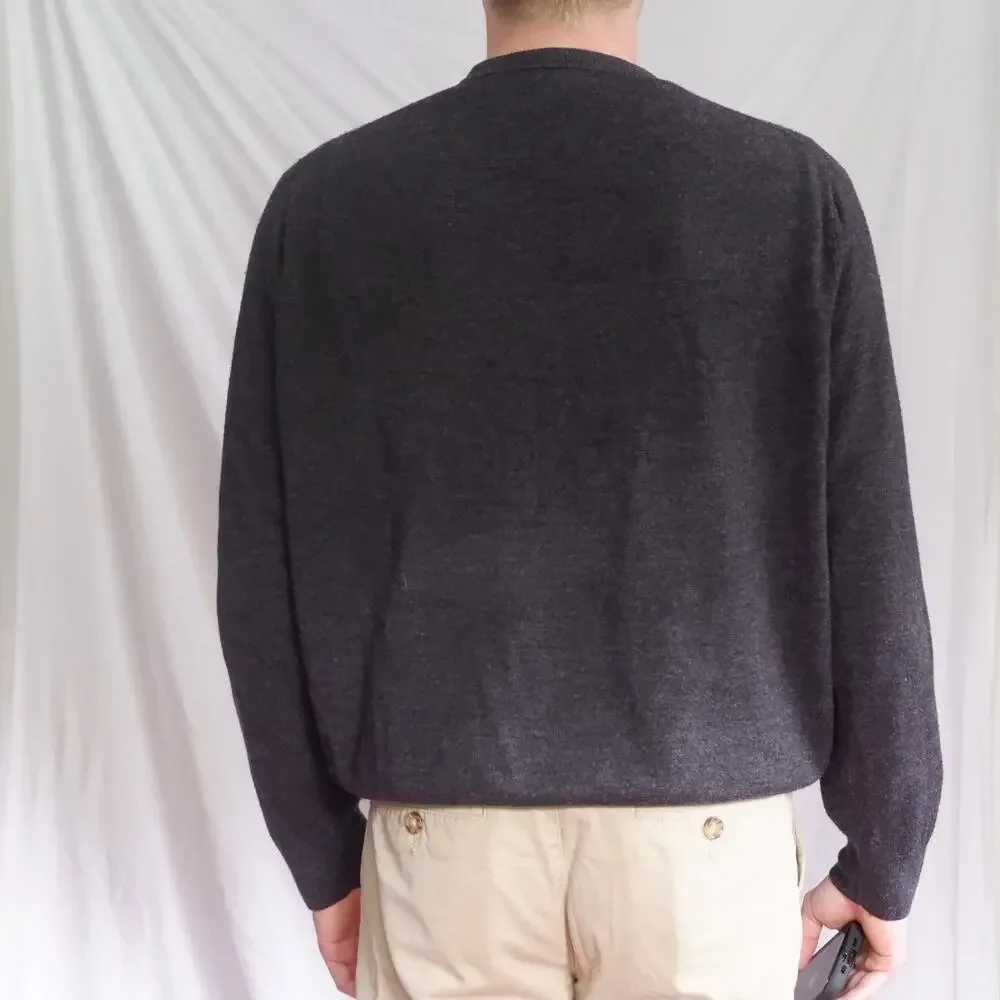 Dockers Men's XL Dark Gray V-Neck Sweater Preppy Classic Knit Pullover Casual
